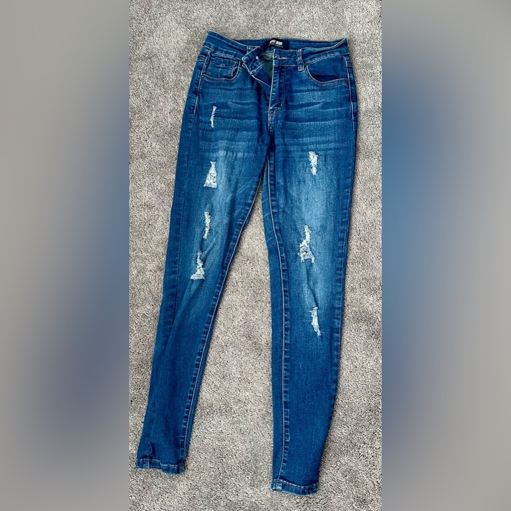 Ripped jeans.